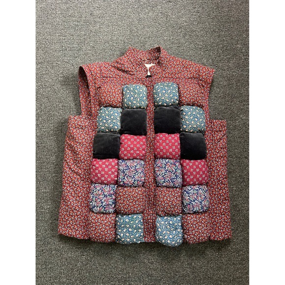 Vicki Lynn Bardon Jackets & Blazers - Vicki Lynn Bardon Suttles And Seawinds Quilt Vest Red Womens Medium Patchwork